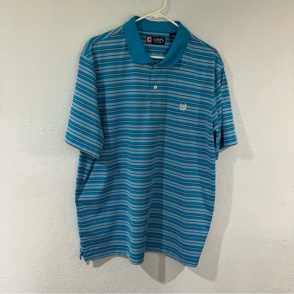 Chaps, extra large men’s golf polo shirt, bright blue casual preppy XL